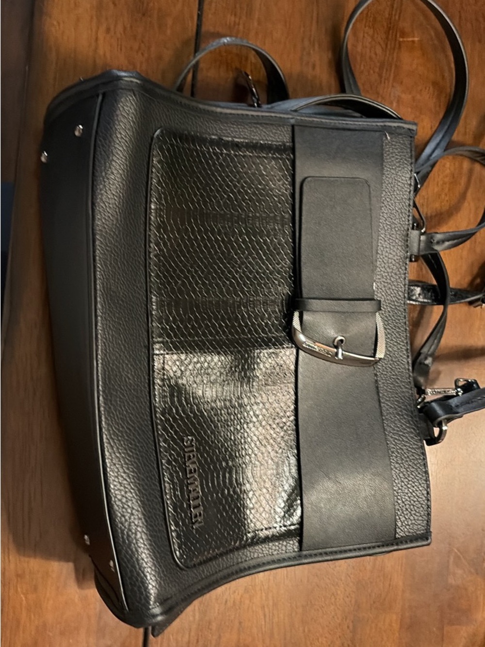 Steve Madden Black Crossbody Bag with Silver Buckle